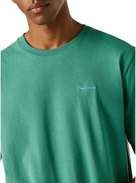 Camiseta Pepe Jeans Connor verde para homem.