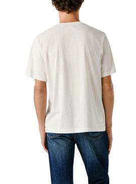 Camisa Pepe Jeans Griffin branca para homens.