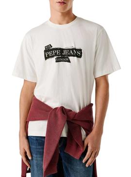 Camisa Pepe Jeans Griffin branca para homens.