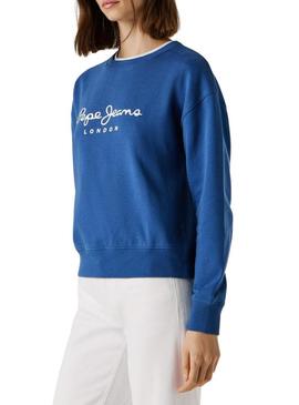 Moletom Pepe Jeans Maty azul para mulher.