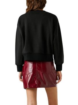 Moletom Pepe Jeans Baulena preto para mulher.
