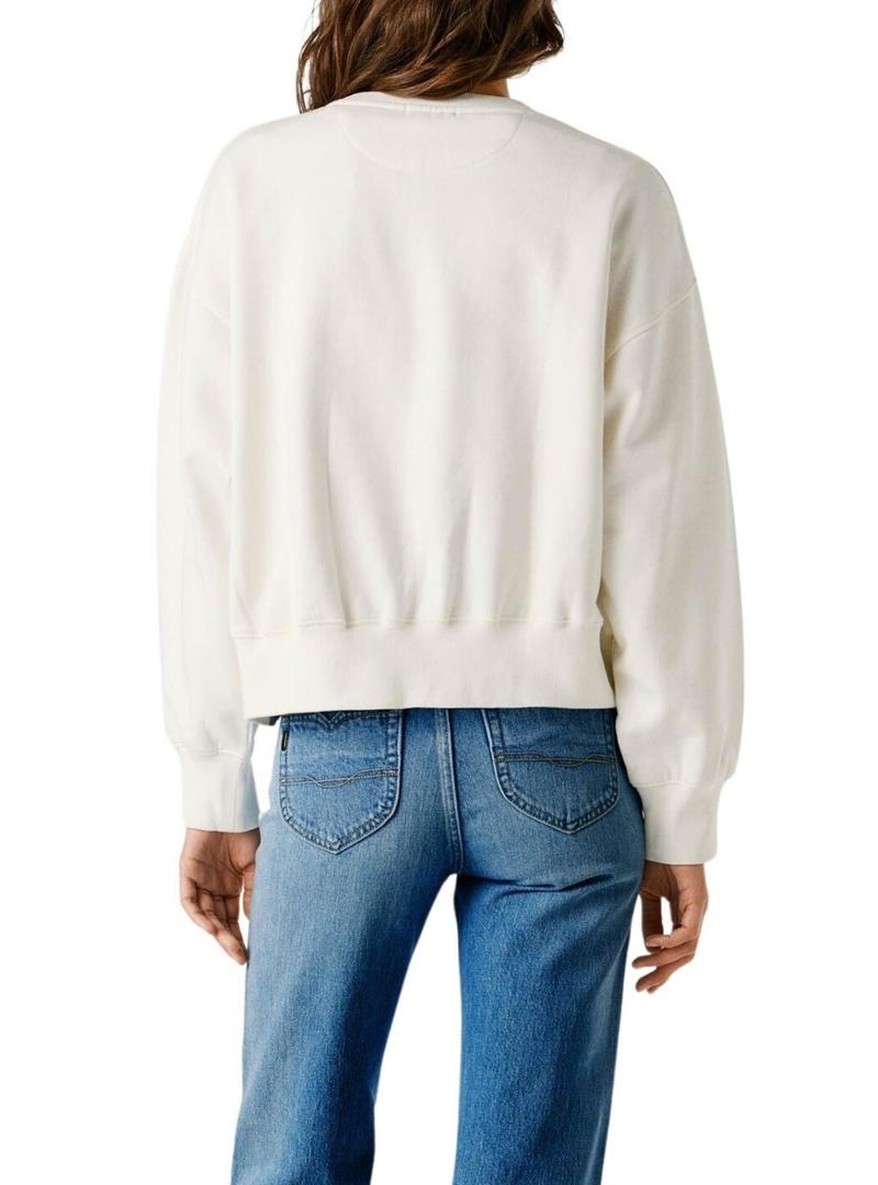 Moletom Pepe Jeans Bernis branco para mulher.