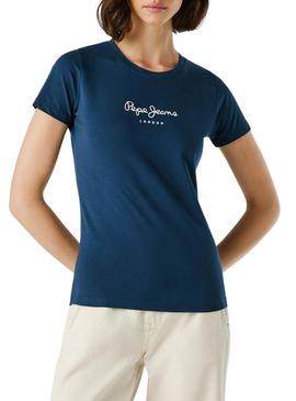 Camiseta Pepe Jeans Virginia azul para mulher.