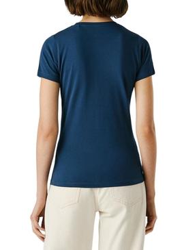 Camiseta Pepe Jeans Virginia azul para mulher.
