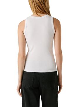 T-Shirt Pepe Jeans Phoenix branca para mulher.