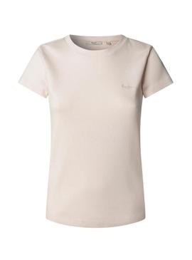 Camiseta Pepe Jeans Merida rosa para mulher.