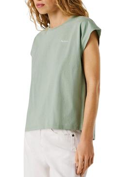 Camisa Pepe Jeans Bloom verde para mulheres.