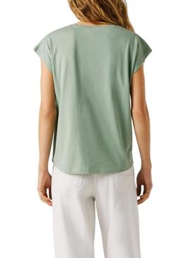 Camisa Pepe Jeans Bloom verde para mulheres.