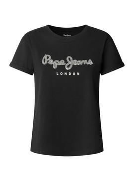 Camisa Pepe Jeans Nadda preta para mulher.
