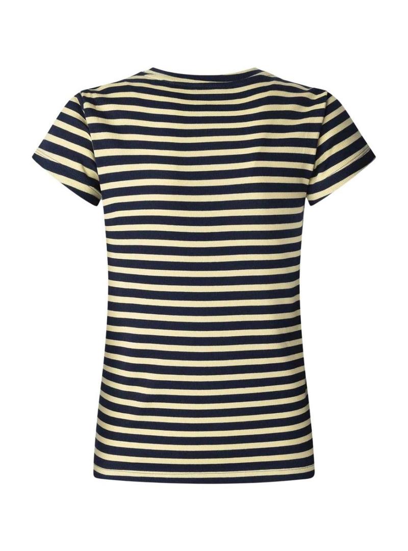 Camisa Pepe Jeans Merida azul e amarela para mulher.