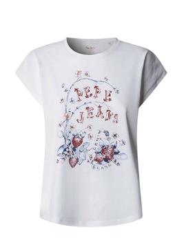 Camiseta Pepe Jeans Maura branca para mulher