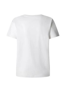 Camiseta Pepe Jeans Ban branca para mulher.
