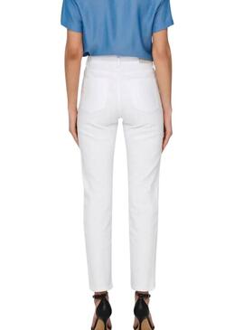 Calça de ganga branca Only Emily para mulher.