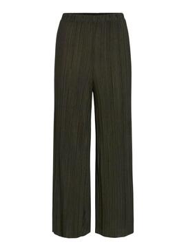Calças Vila Viplisa plissadas verdes para mulher.