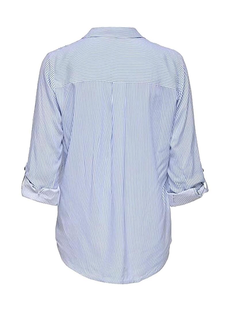 Camisa Only Yasmin azul para mulher.