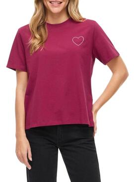 Camiseta Vila Vinora Borgonha para mulher