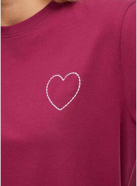 Camiseta Vila Vinora Borgonha para mulher