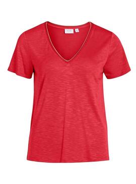 Camisa Vila Noel vermelha para mulher.