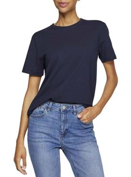 Camisa Vila Vinora azul marinho para mulher.