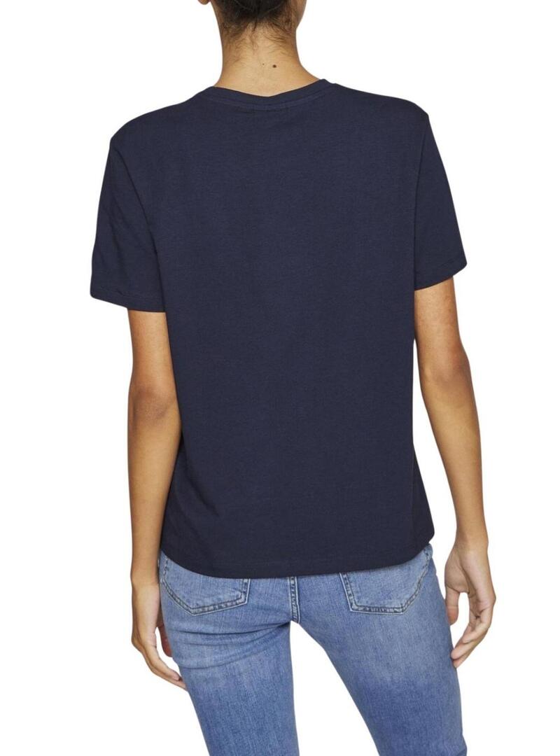 Camisa Vila Vinora azul marinho para mulher.