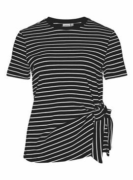 Camiseta Only Sinny listras preto para mulher.