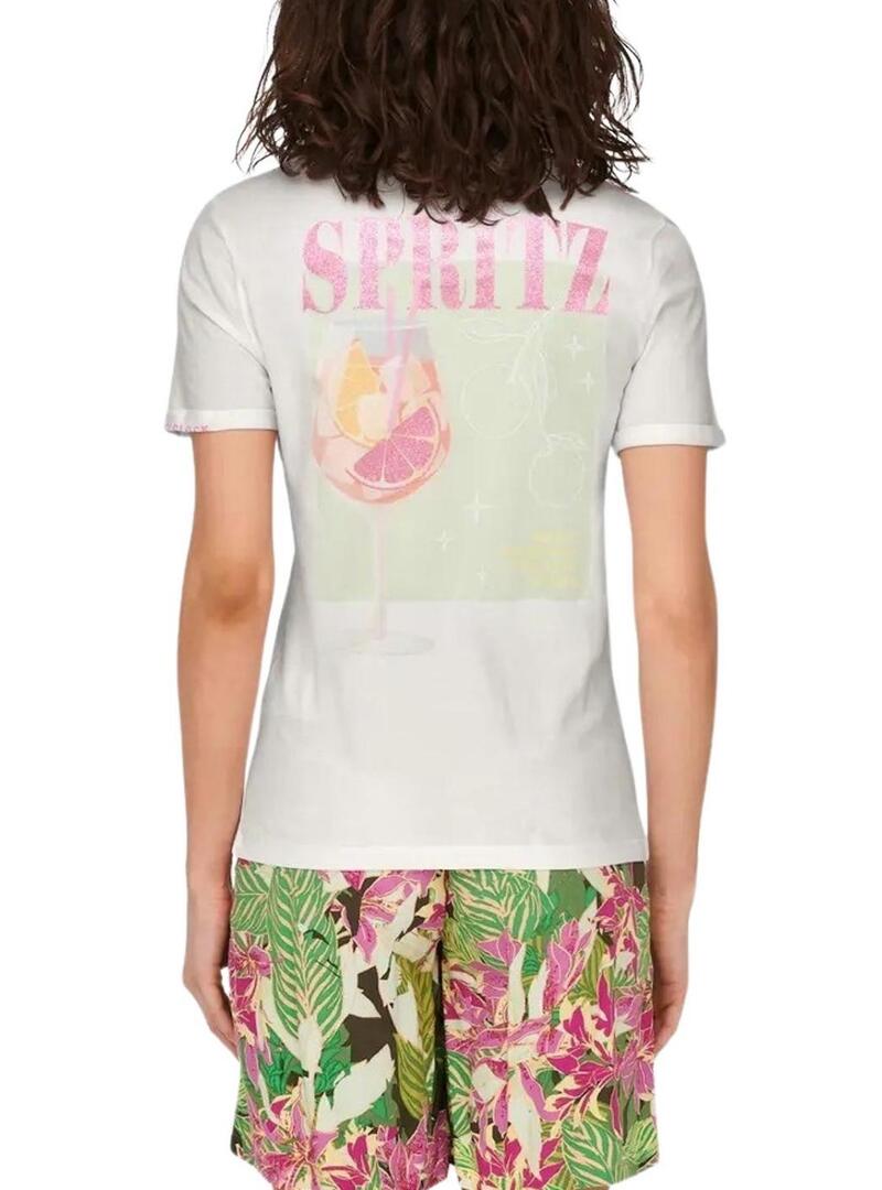 Camiseta Only Kita branca para mulher.