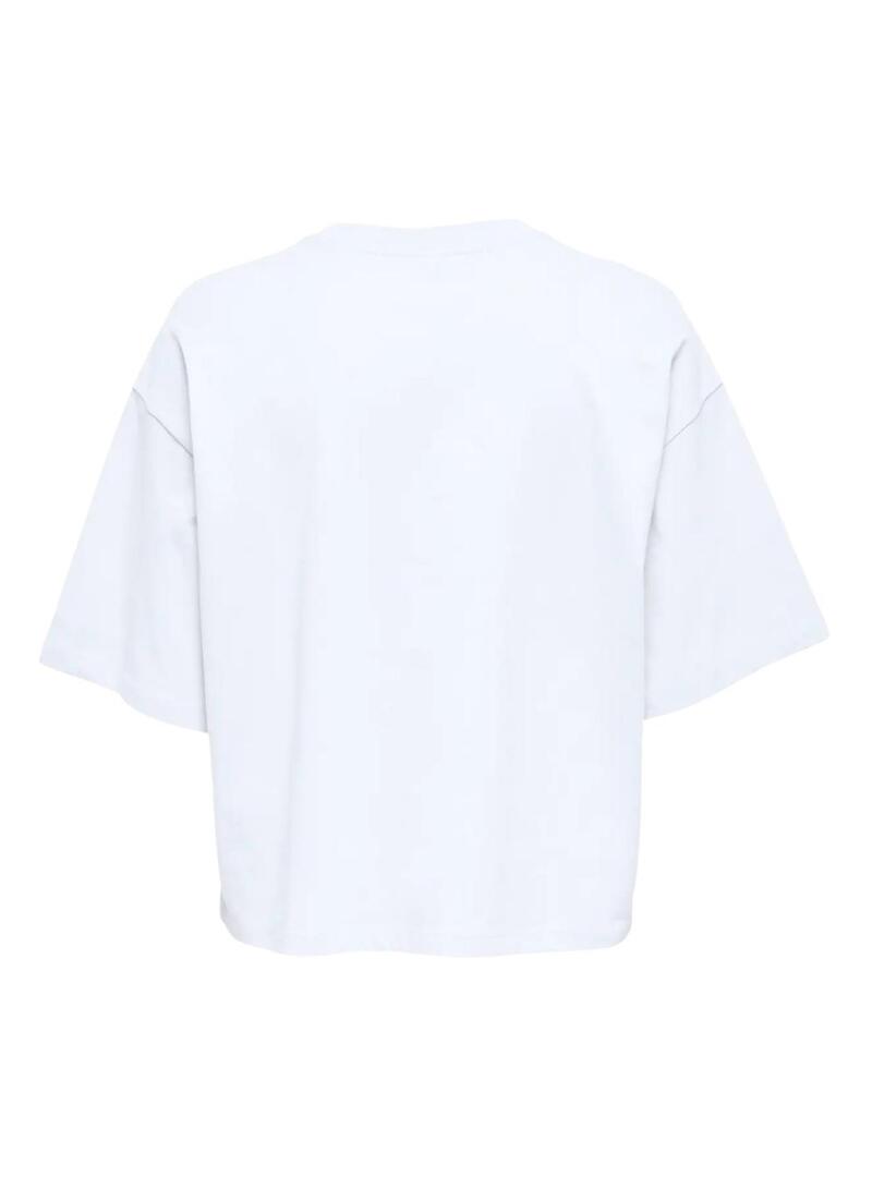 Camiseta Only Jossi Tokyo branca para mulher.