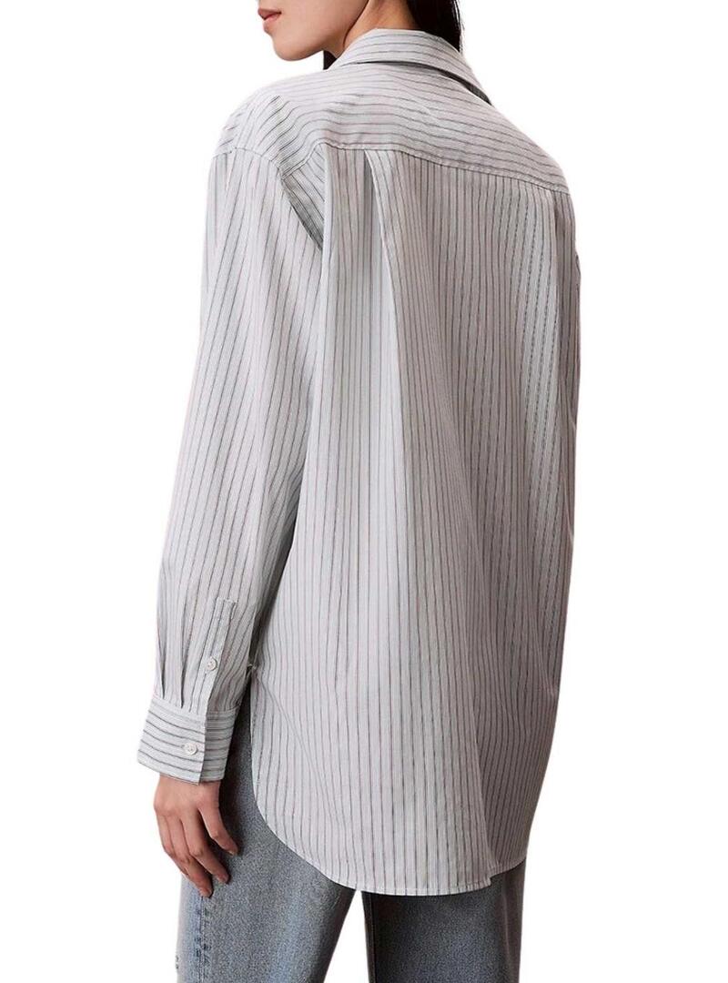 Camisa Calvin Klein listras monólogo para mulher