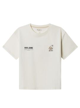 Camiseta Pepe Jeans Cutbert em branco para menino.