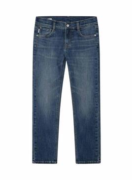 Calça jeans Pepe Jeans Cashed Straight azul para meninos.
