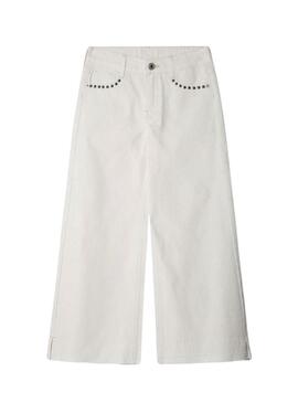 Calça jeans Pepe Jeans Lexy Ecru branco para menina.