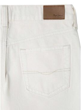 Calça jeans Pepe Jeans Lexy Ecru branco para menina.