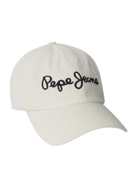 Boné Pepe Jeans Alix branco para menina