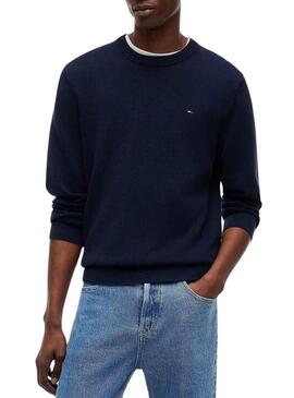 Camisola Tommy Jeans Essential slim azul marinho para homem