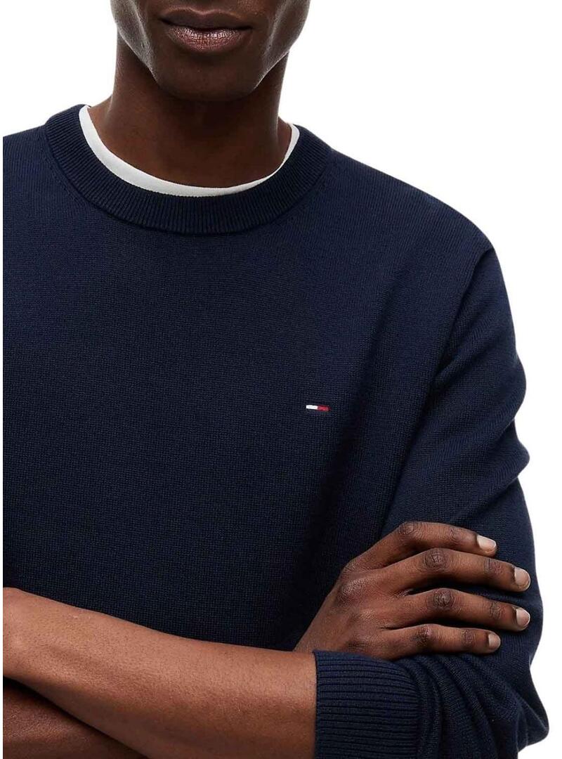 Camisola Tommy Jeans Essential slim azul marinho para homem