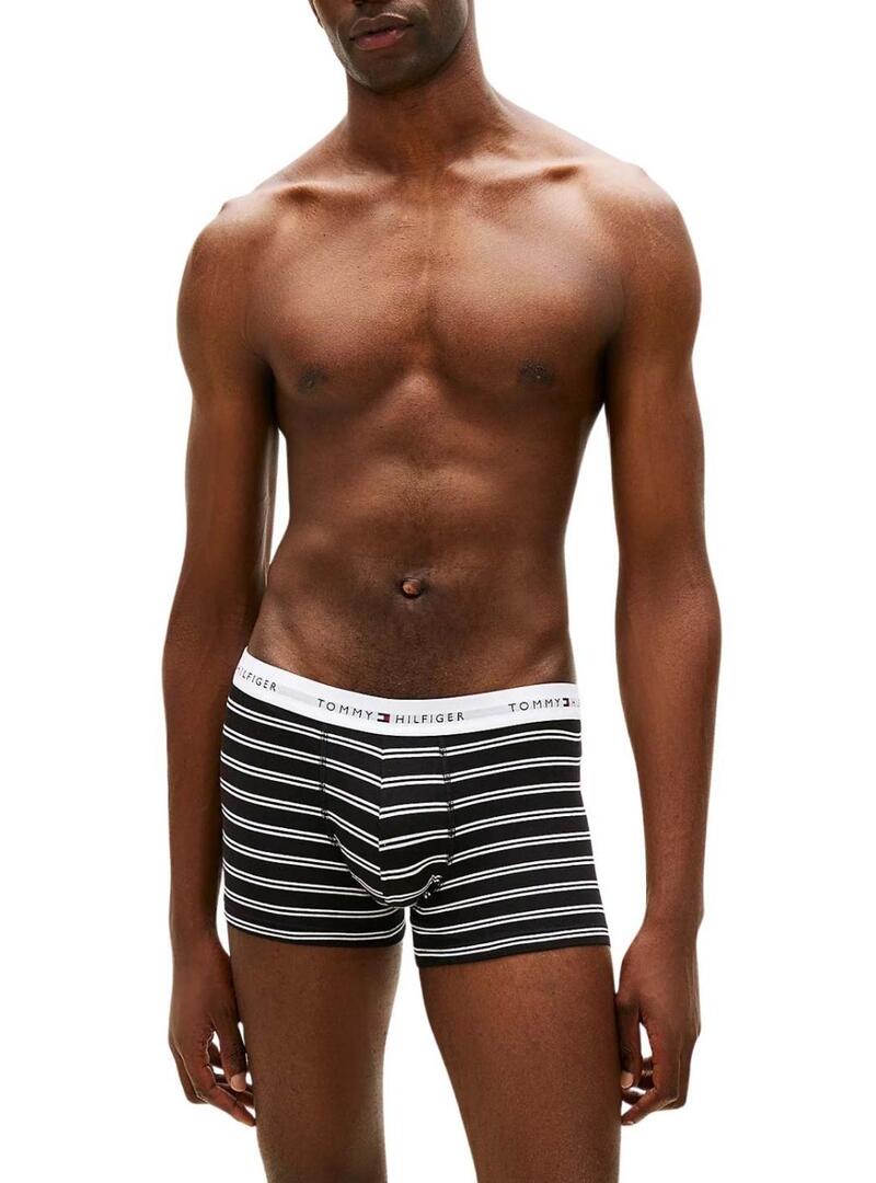 Conjunto de 3 cuecas estampadas Tommy Hilfiger Trunk Signature para homem.