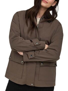 Jaqueta Only Evelyn marrom para mulher