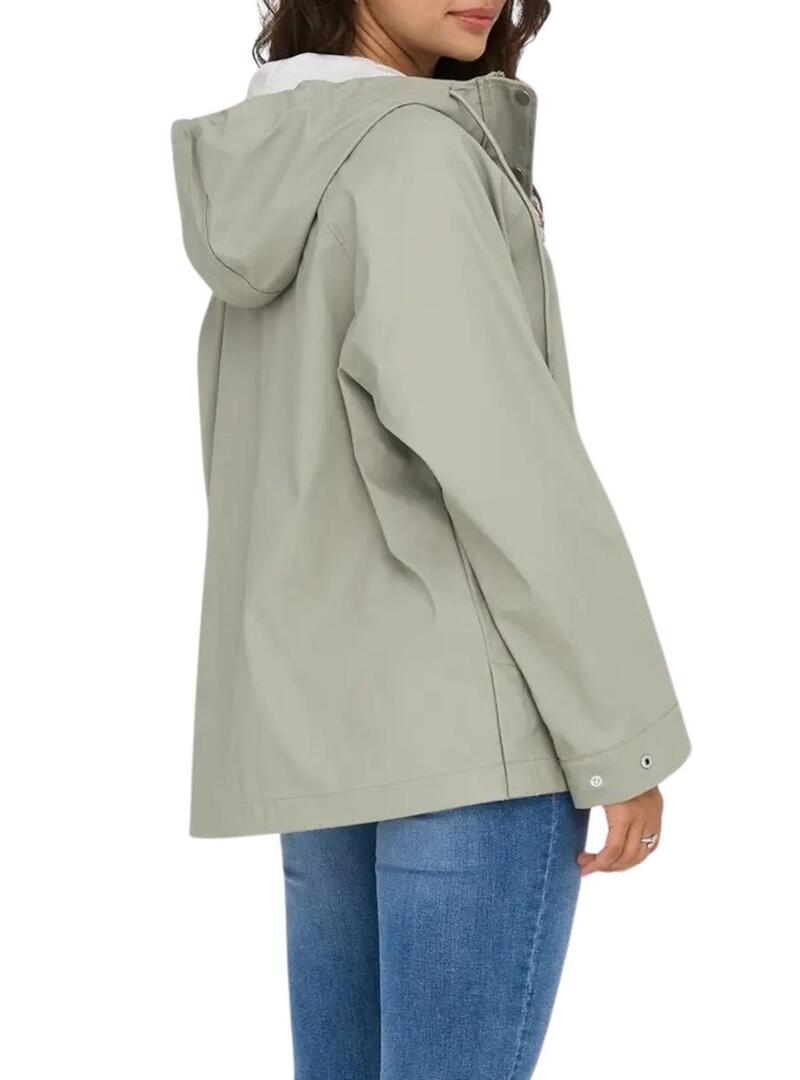 Capa de chuva Only Elisa verde para mulher.