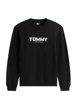 Moletom Tommy Jeans Essential DNA preto para homem.