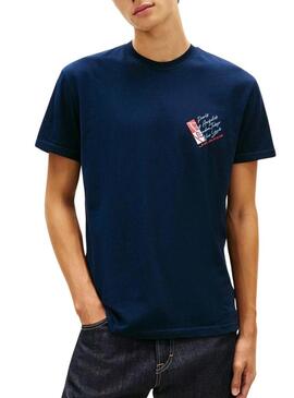 Camiseta Tommy Jeans Shift marinho para homem