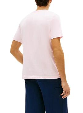 Camiseta Tommy Hilfiger Brand Love Box rosa para homem.
