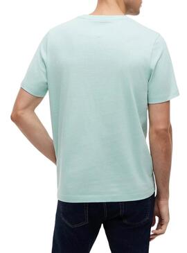 Camiseta Tommy Hilfiger Brand Love turquesa para homem