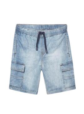 Bermudas azuis Mayoral com cordão para menino.