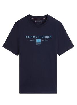 Camiseta Tommy Hilfiger Brand Love azul marinho para homem