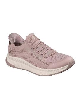 Sapatilhas Skechers BOBS Squad 4 rosa para mulher.
