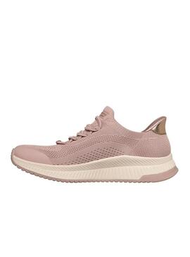 Sapatilhas Skechers BOBS Squad 4 rosa para mulher.