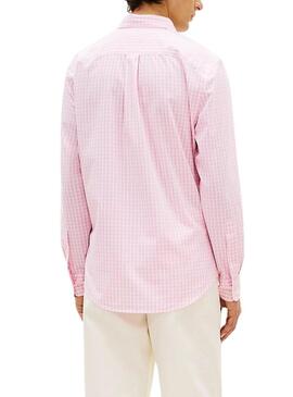 Camisa xadrez rosa Vichy Tommy Hilfiger para homem.