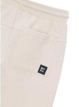 Calça de treino branca Mayoral para menino.