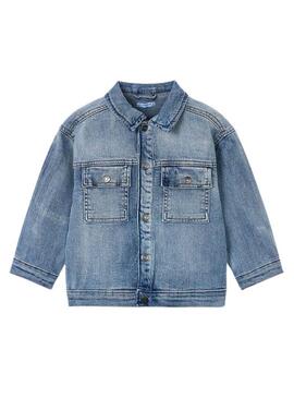 Jaqueta jeans Mayoral azul com bolsos para menino.