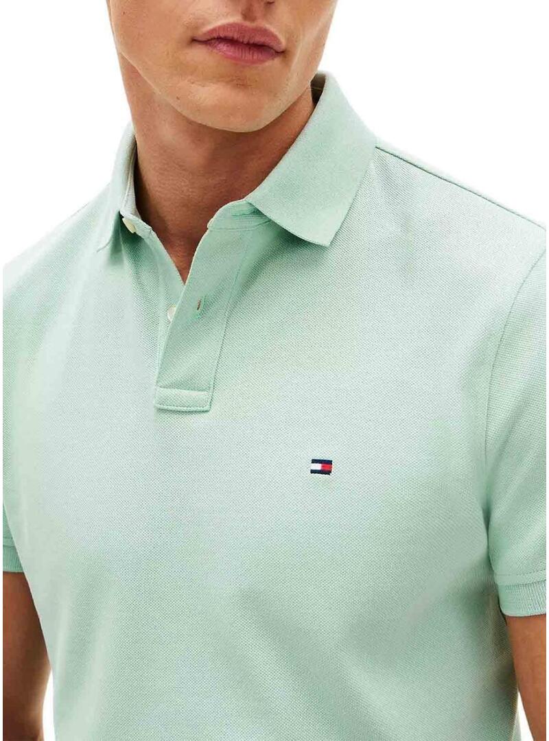 Camisa Polo Tommy Hilfiger 1985 regular turquesa para homem.